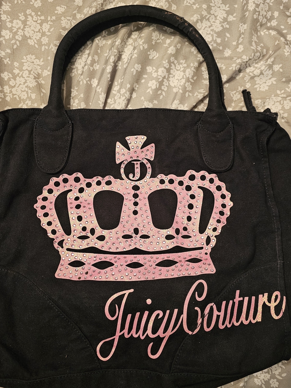 Vintage Y2K Juicy Couture Tote with Pink Crown Logo